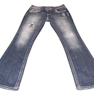 Women's Miss Me Jeans Size 28 x 32 Embellished Pockets Distressed Denim